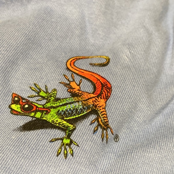 3XL men’s 100% cotton vintage never worn Blue Caribbean motif T-shirt - Picture 3 of 5